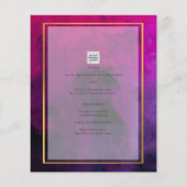 FOTO WEDING INVITATION Magenta Lila Gold INK Flyer (Hinten)