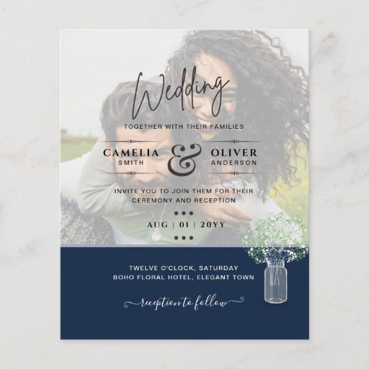 FOTO WEDING INVITATION Overlay Text LeahG HAUSHALT Flyer (Vorne)