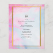 FOTO WEDING INVITATION Pink Aqua Blue Gold INK Flyer (Hinten)