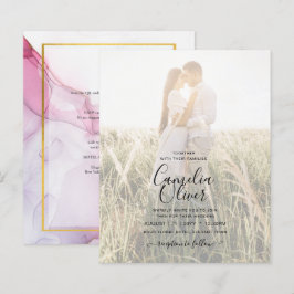 FOTO WEDING INVITATION Rosa Lila INK LeahG