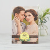 FOTO WEDING INVITATION | Rustikaler Barn Wood Lemo Einladung (Stehend Vorderseite)