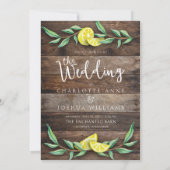 FOTO WEDING INVITATION | Rustikaler Barn Wood Lemo Einladung (Rückseite)