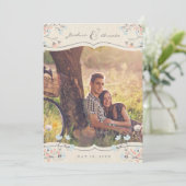 FOTO WEDING INVITATION | Vintage Liebe Einladung (Stehend Vorderseite)