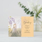 FOTO WEDING INVITATION Wisteria Floral BUDGET (Stehend Vorderseite)