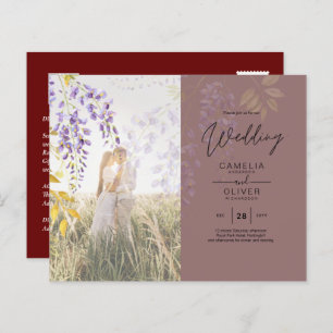 FOTO WEDING INVITATION Wisteria Floral BUDGET