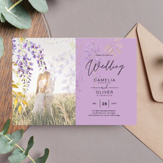 FOTO WEDING INVITATION Wisteria Floral BUDGET