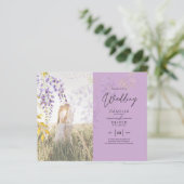 FOTO WEDING INVITATION Wisteria Floral BUDGET (Stehend Vorderseite)