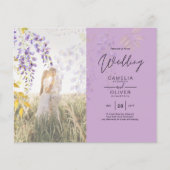 FOTO WEDING INVITATION Wisteria Floral BUDGET (Vorderseite)
