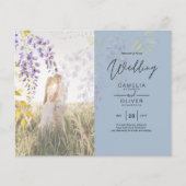 FOTO WEDING INVITATION Wisteria Floral BUDGET (Vorderseite)