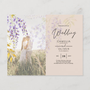 FOTO WEDING INVITATION Wisteria Floral BUDGET