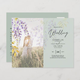 FOTO WEDING INVITATION Wisteria Floral BUDGET