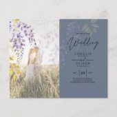 FOTO WEDING INVITATION Wisteria Floral BUDGET (Vorderseite)