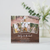 FOTO WEDING INVITATIONEN RUSTIKFLÄCHE BOHO Platz Einladung (Stehend Vorderseite)