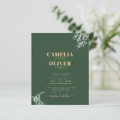 FOTO Wedite Einladung Juniper Green Modernes Budge (Stehend Vorderseite)