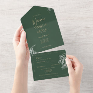 FOTO Wedite Einladung Juniper Green Modernes Budge