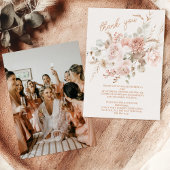 Foto Weich rosa Blumenpampen Gras Brautparty Dankeskarte