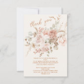 Foto Weich rosa Blumenpampen Gras Brautparty Dankeskarte (Vorderseite)