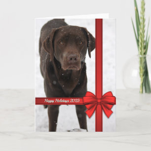 Foto Weihnachten Big Red Bow Holiday Ribbon Rahmen Karte