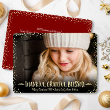 Foto Weihnachten Dankbar, gesegnet Gold