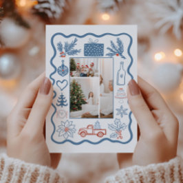 Foto Weihnachten Doodle Line Kunst-Urlaub