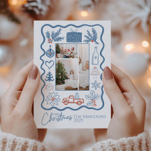 Foto Weihnachten Doodle Line Kunst-Urlaub