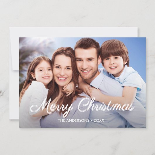 Foto Weihnachten Elegantes Script 2 Sided Design (Vorderseite)