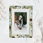 Foto Weihnachten Folien Feiertagspostkarte<br><div class="desc">JOY | Senden Sie Ihre herzlichen Feiertagsgrüße mit dieser anpassbaren Weihnachtskarte aus Goldfolie. Es enthält Aquarellkiefer Nadeln,  Eukalyptus-Blätter und Pinecone. Personalisieren Sie diese Green Ferienkarte,  indem Sie Ihre Daten hinzufügen. Dieses Foto Weihnachtspostkarte ist auf anderen Cardstock erhältlich. Matching-Elemente sind verfügbar.</div>