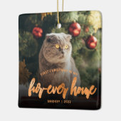 Foto Weihnachten für immer Zuhause Kupfer Keramikornament (Links)