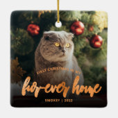 Foto Weihnachten für immer Zuhause Kupfer Keramikornament (Rückseite)