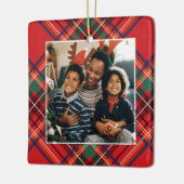 Foto Weihnachten kariert personalisiert Keramikornament (Links)