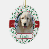 Foto Weihnachten mit Holly & Berries Keramikornament (Rechts)