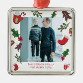 Foto Weihnachten Niedliche Cookies Ornament Aus Metall (Vorne)