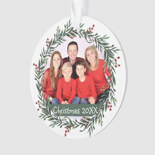 Foto Weihnachten Ornament (Vorderseite)