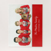 Foto Weihnachten Pajamas Personalisiert Red Puzzle (Vertikal)