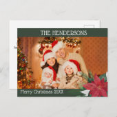 Foto Weihnachten Poinsettia Feiertag Postkarte (Vorne/Hinten)