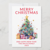 Foto Weihnachten präsentiert Roten Urlaub Einladung (Vorderseite)