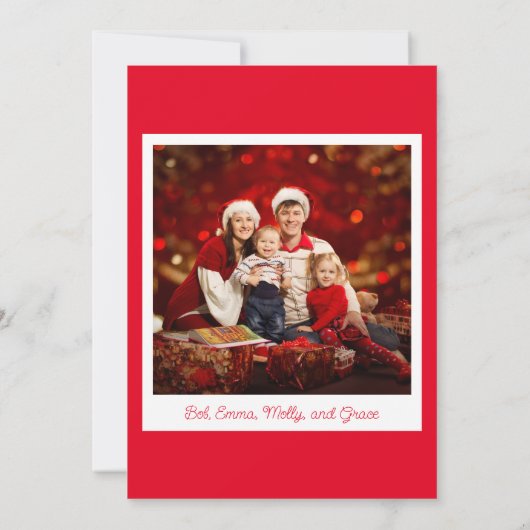 Foto Weihnachten präsentiert Roten Urlaub Einladung (Rückseite)