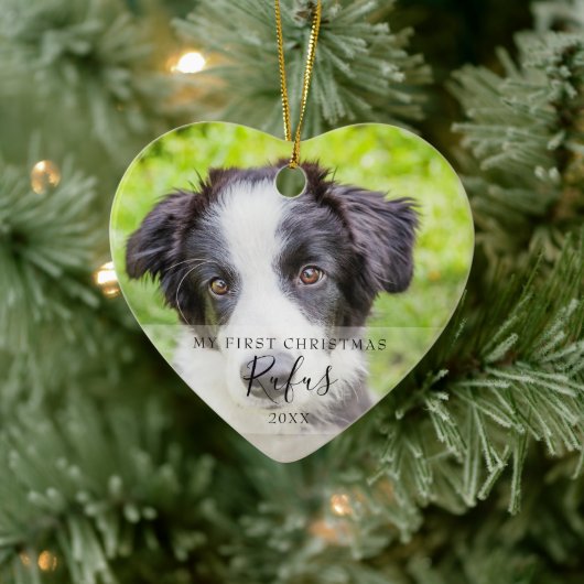 Foto Weihnachten Schneeflocken Keramik Ornament (Baum)