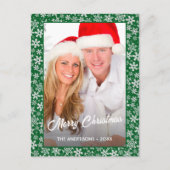 Foto Weihnachten Schneeflocken Skript Grün (Vorderseite)