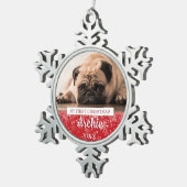 Foto Weihnachten Schneeflocken Zinn-Ornament (Rechts)