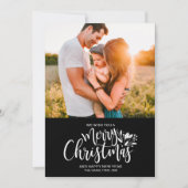 Foto Weihnachten Schwarz-weiße Karte (Vorderseite)