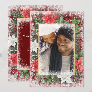 Foto-Weihnachts-Feiertags-Xmas-Rot-Saisonale-Karte Feiertagskarte