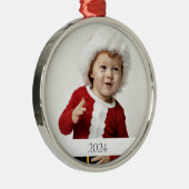 Foto Weihnachts-Foto Ornament mit Text / Jahr Aus Metall (Rechts)
