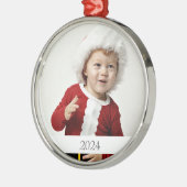 Foto Weihnachts-Foto Ornament mit Text / Jahr Aus Metall (Links)