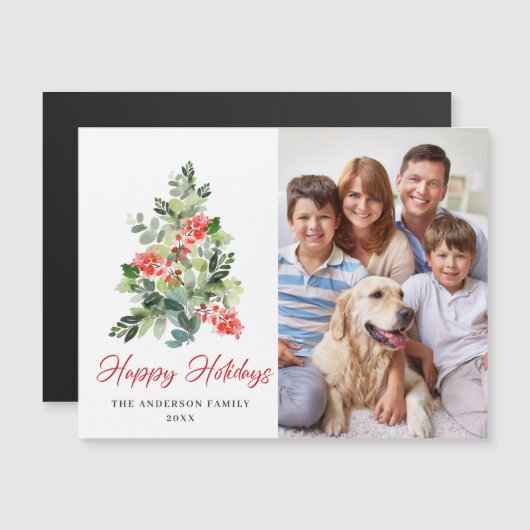 FOTO Weihnachts Gruß Urlaub Magnetkarte (Vorne/Hinten)