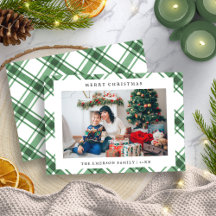 Foto-Weihnachts-Karo-Flach-Holiday-Karte