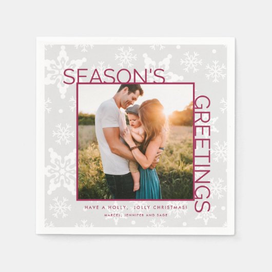 Foto Weihnachts-Party Serviette (Vorderseite)