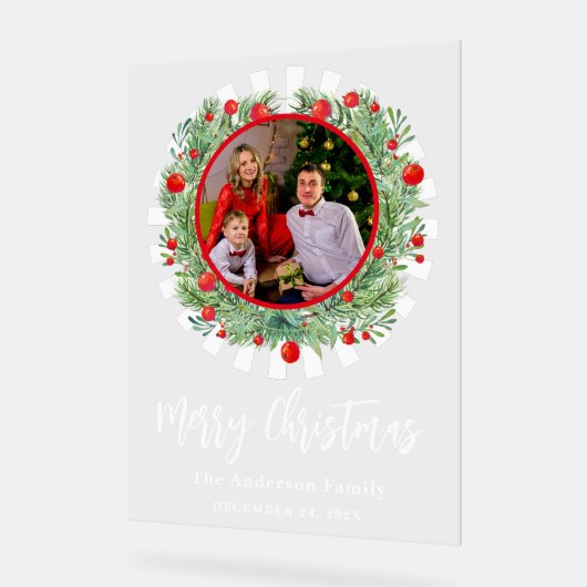 Foto Weihnachts-Party Willkommen Acrylschild (Winkel)