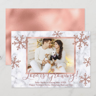 Foto-Weihnachts-Schwangerschafts-Ankündigungskarte Einladung