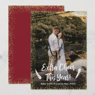 Foto-Weihnachts-Schwangerschafts-Ankündigungskarte Einladung